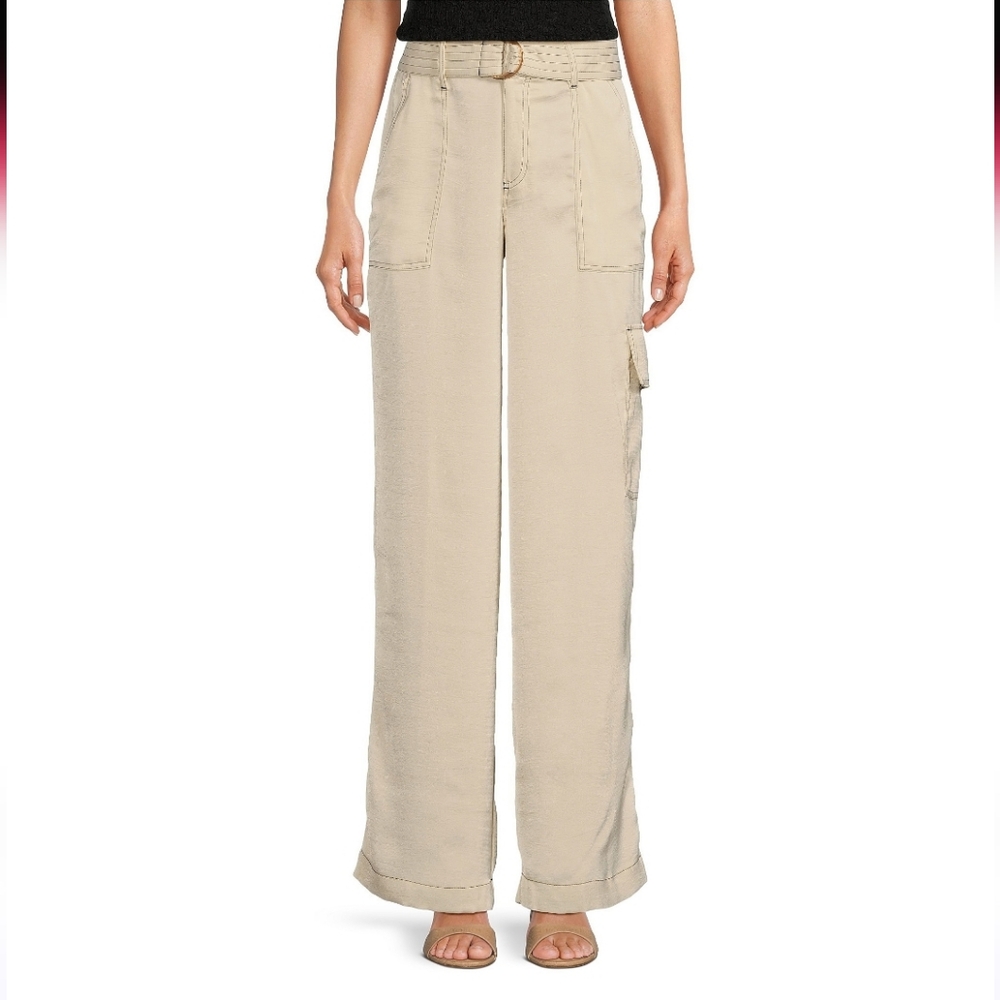 DKNY By Donna Karan Wide Leg Belted Cargo Pants 14